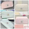 Solid Color Pencil Case Large Capacity Pencil Pouch Cute Stationery Bag Students
