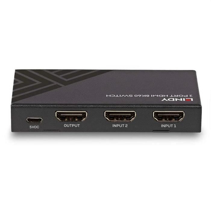 Switch HDMI 8K60 - Lindy - 38337 - 2 Ports - Accessoire - Haute Définition
