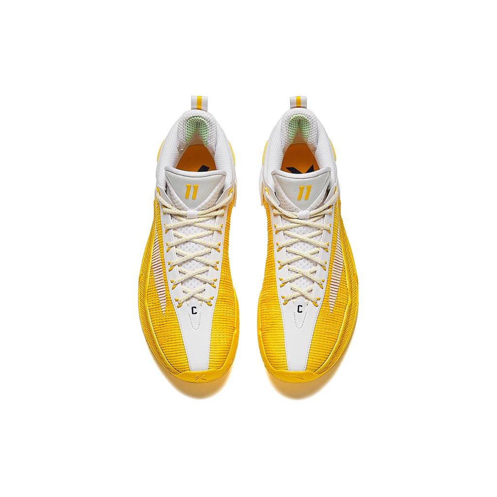 New Anta KT9 Solid As Gold Cushioned Slip Resistant Basketball Shoes Men's White Yellow 112411101-3