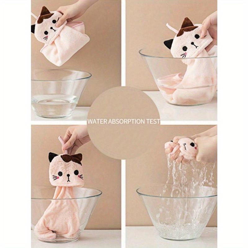 1pc Cute Cartoon Cat Hand Towel - Towel For Bathroom And Kitchen - Absorbent And Dual-Use Wipe Towel Home Bathroom Decor Summer
