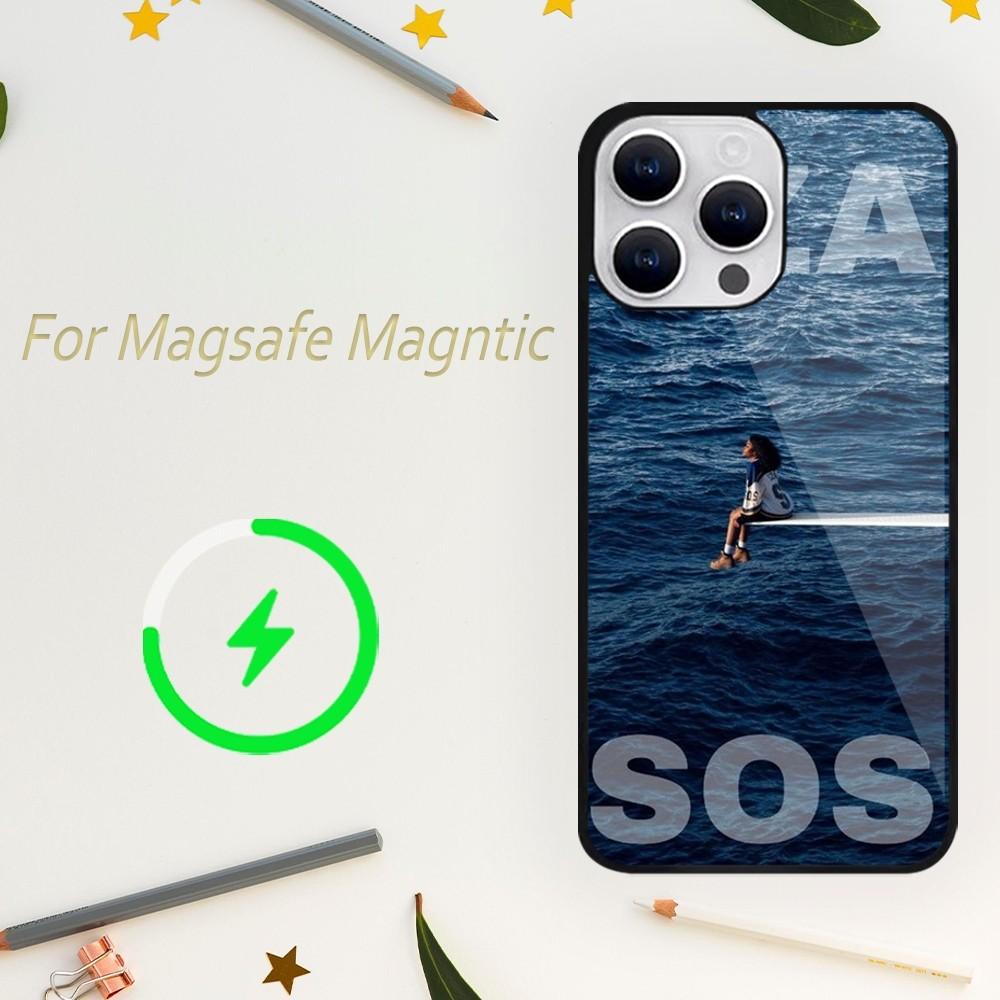 

Чохол для телефону Sza Singer SOS для iPhone 15 14 13 12 11 Plus Pro Max Magsafe Magnetic Wireless Charging iPhone12mini