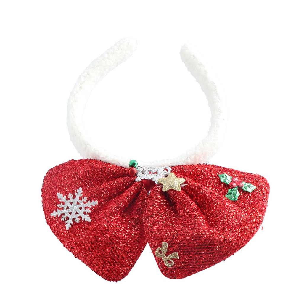 Plush Christmas Hairband Non-slip Christmas Headband Trendy Bowknot Hair Hoop  Kids