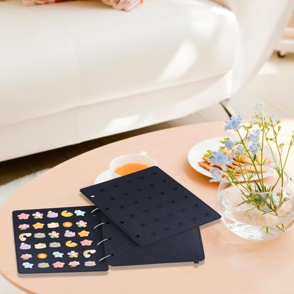 Black Pin Display Binder Felt Page Pin Binder for Cleectors Enamel Pin Display Book
