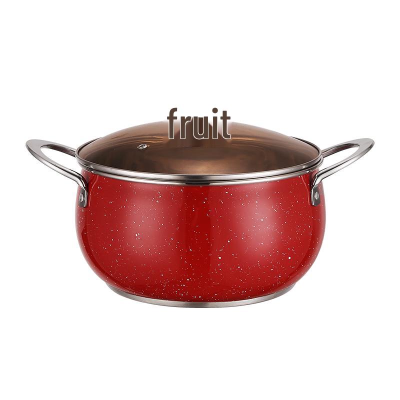

Yiboyuanbao 22cm Red Stainless Steel Soup Pot