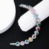 Super Sparkling Color Love Zircon Full Diamond Bracelet, Simple Design, Clear and Cold Feeling, French Court, Light Luxury Design Handpiece