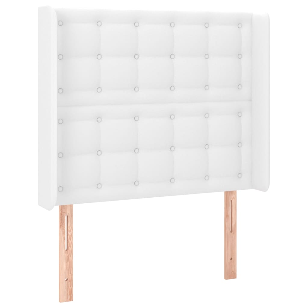 Vidaxl Łóżko Kontynentalne Z Materacem I Led, Biała Ekoskóra 90X190 Cm
