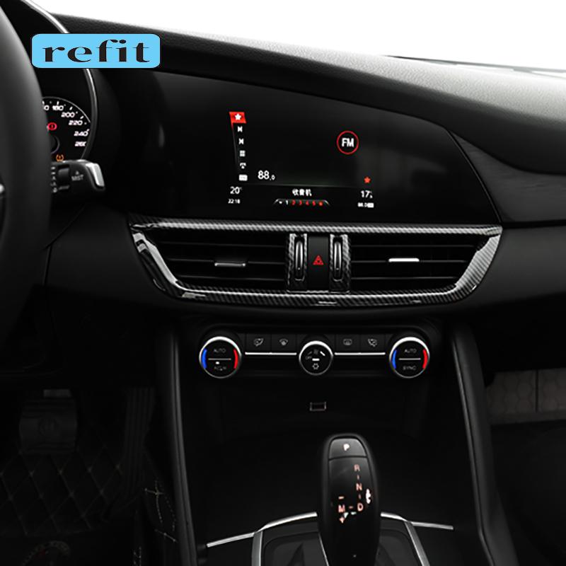 

Carbon fiber pattern central control air outlet decorative cover For 2016- Alfa Romeo Giulia Interior decoration Accessories