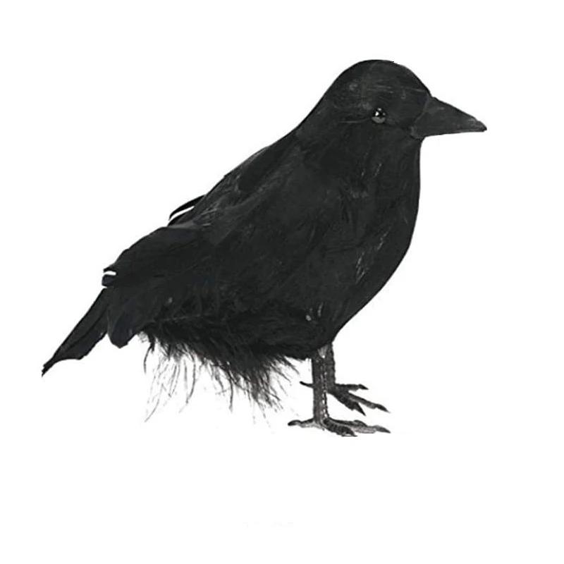 

2025 Модель черной вороны Животное Птица Охотничья приманка Украшение для вечеринки Реквизит ворон Страшные принадлежности Хэллоуинские украшения для дома