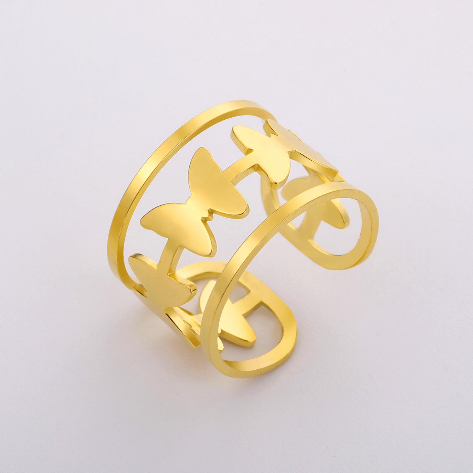 

Кольца-бабочки для женщин, парные кольца opening adjustable золотой