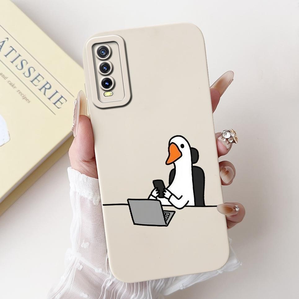 For vivo V2027 V2028 V2029 Case Vivo Y11s Y12s Y20 Y20s Y20i Y20a Back Cover Cartoon Animal Rabbit Cat Phone Shell Soft Silicone