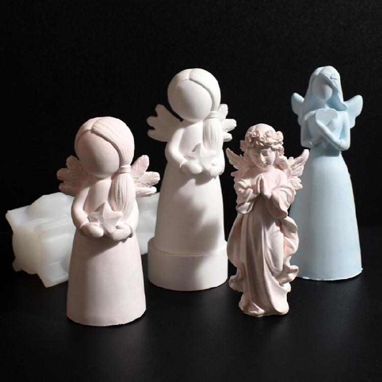 Silikon-Engelsform zur Herstellung von 3D-Kerzen-Epoxidharz-Handgefertigter HochzeitsdekorationsformHandgefertigtes Kerzenwerkzeug