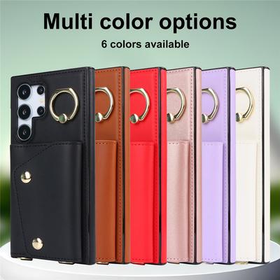 Cartera con Anillo Cruzada Funda de Cuero Para Samsung Galaxy S24 Ultra S23 Plus S22 S21 Note 20 A55 A54 A15 A25 A53 A14 Funda con Cordón