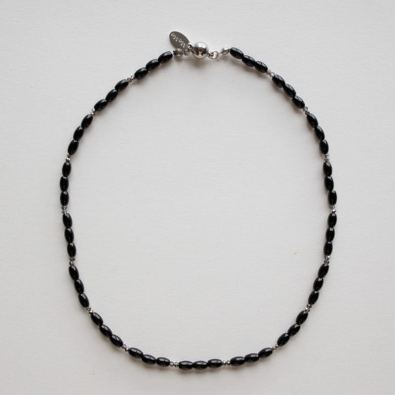 MERRYMOTIVE Oval black onyx necklace