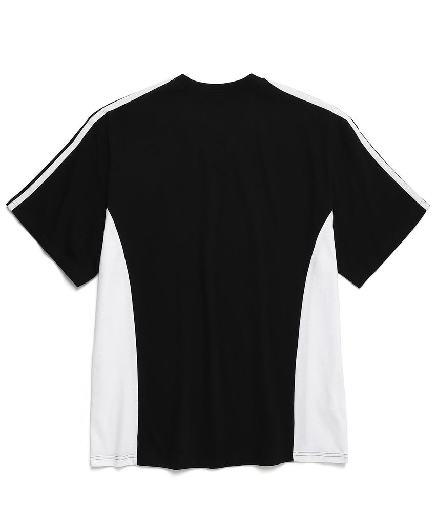 VANNWORKS Sporty Blockcore V-Neck Short Sleeve T-Shirt (Vs0033) Black