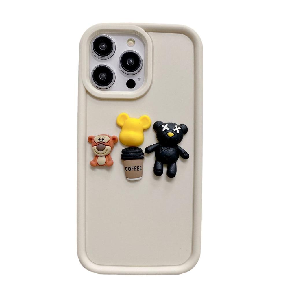 VIVOS17 3D Bear Mobile Phone Case for S16/S15, X90/X80, Y52S/Y78+ Y3 - Trendy Women's Cute Soft Cover.