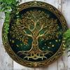 Vintage Tree of Life Round Metal Wall Art 2D Aluminum Sign for Living Room Home Decor