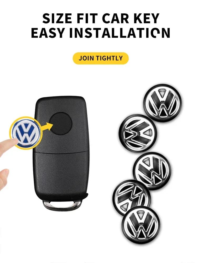 Lmn1 ·5/10Pcs 14mm Car Emblem Remote Key Stickers Badge For VW Polo Golf 5 7 Passat Tiguan Arteon Jetta Beetle CC Scirocco Taigo Cadd