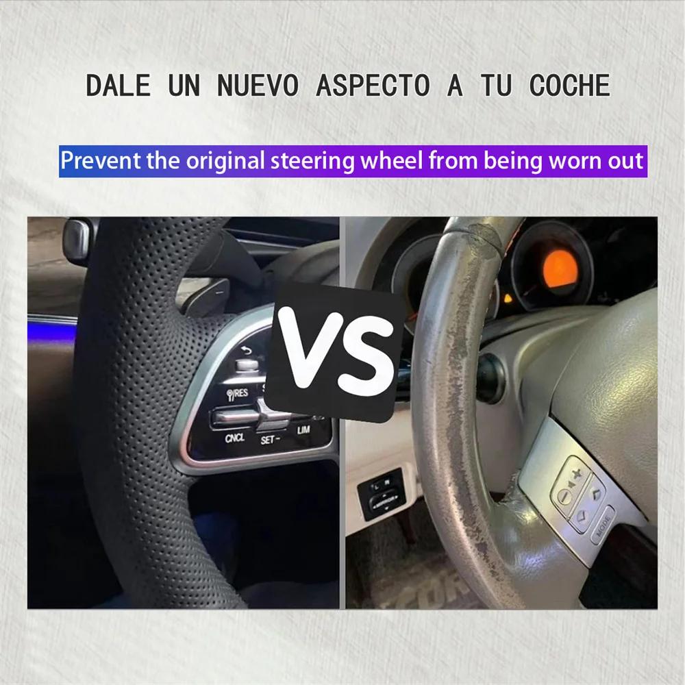 DIY Car Steering Wheel Cover Carbon Fiber Leather For Mercedes-Benz A45 AMG W205 C43 C63S AMG CLA45 CLS63 AMG GLC 43 63 AMG