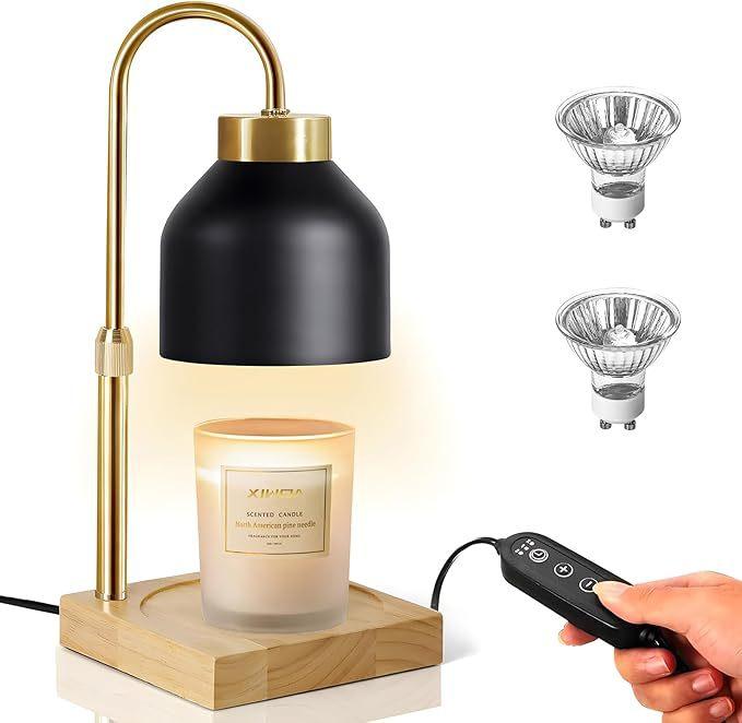 New for Creative Design Flameless Adjustable Aromatherapy Wax Melting Lamp Solid Wood Essential Oil Candle Melting Table Lamp