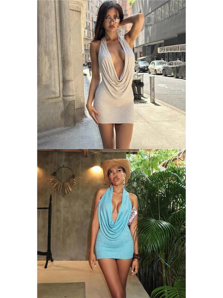 Sexy ärmelloses Bodycon-Kleid mit Neckholder und Rückenausschnitt im europäischen und amerikanischen Stil für Damen