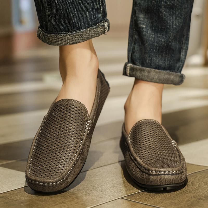 Soft-Soled Male Business Footwear Breathable Men's Loafers Moccasins Slip on Driving Shoes Hot Sale Leather Mens Casual Shoes