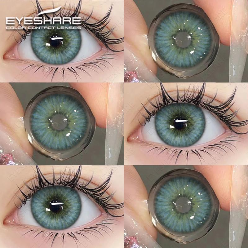 Eyeshare 1 Pair Holland Yearly Contact Lenses Blue Colored Eye Contacts Natural Gray Pupils For Men