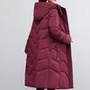 Elegant Middle Age Woman Winter Parkas Long Coat Hooded Overcoat Casual Thick Warm Lady Jackets