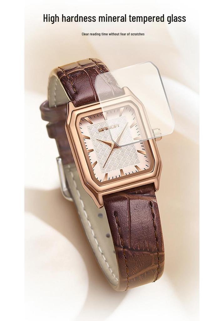 Orologio da Commute Quadrato al Quarzo Moda Retro Coreana da Donna Sanda
