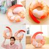 Peeled Prawns Stuffed Animals Plush Toys U Neck Pillow Shrimp Cushion Pillow