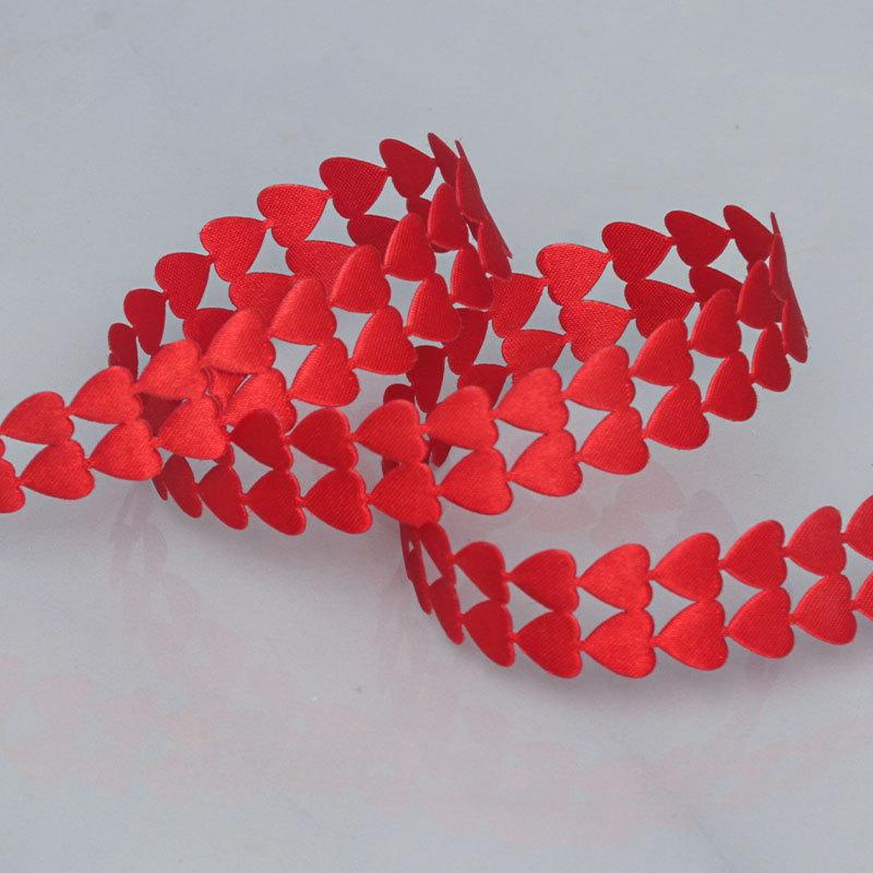 

Декоративные романтические и уютные двойные ряды лент в форме сердца Упаковка для цветов Лента в форме персикового сердца Торт Выпечка Подарочное украшение Красная лента Свадьба 1.5cm*10 yards