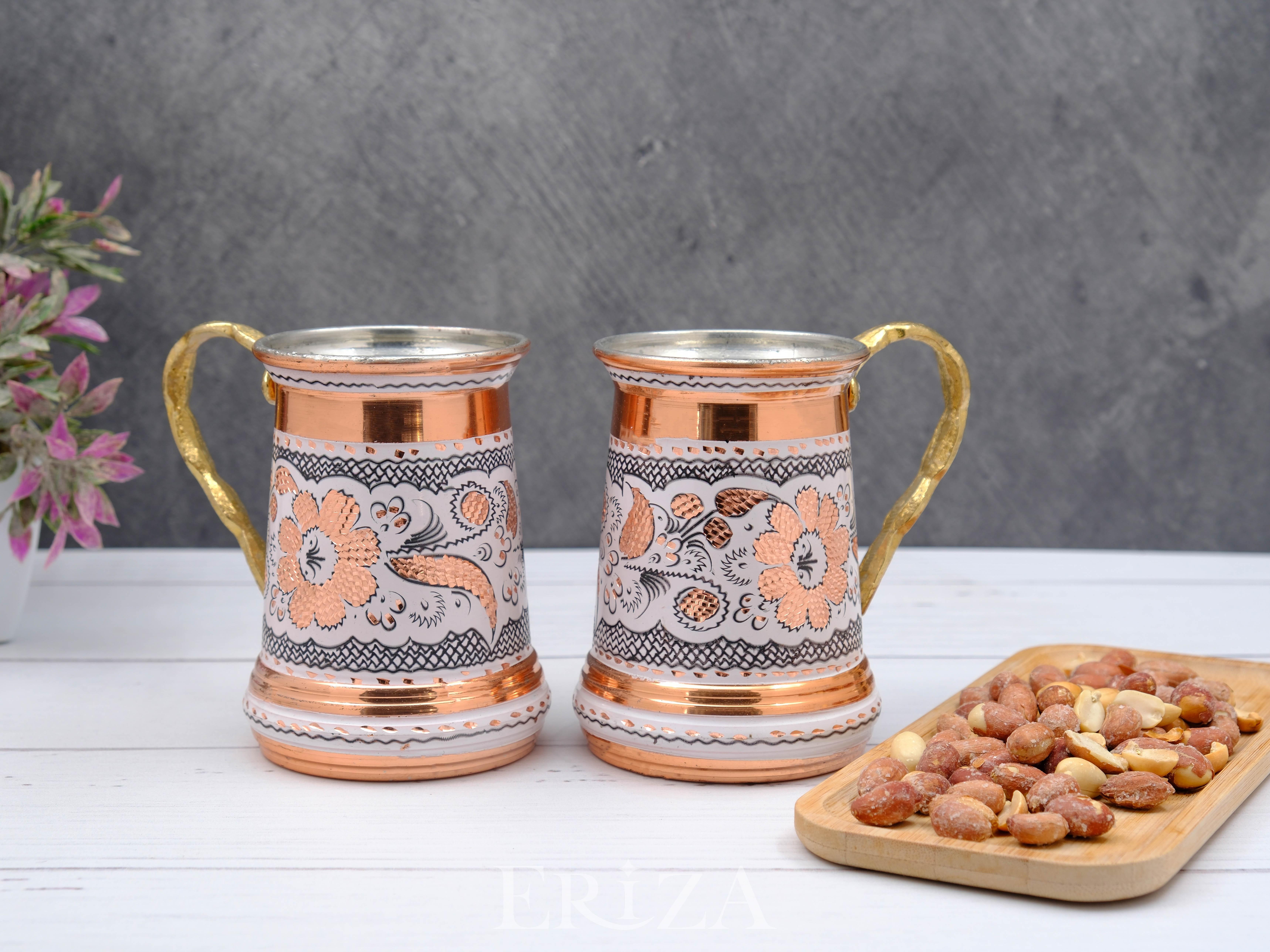 

Handmade Copper Beer Mug set 1 PIECES білий