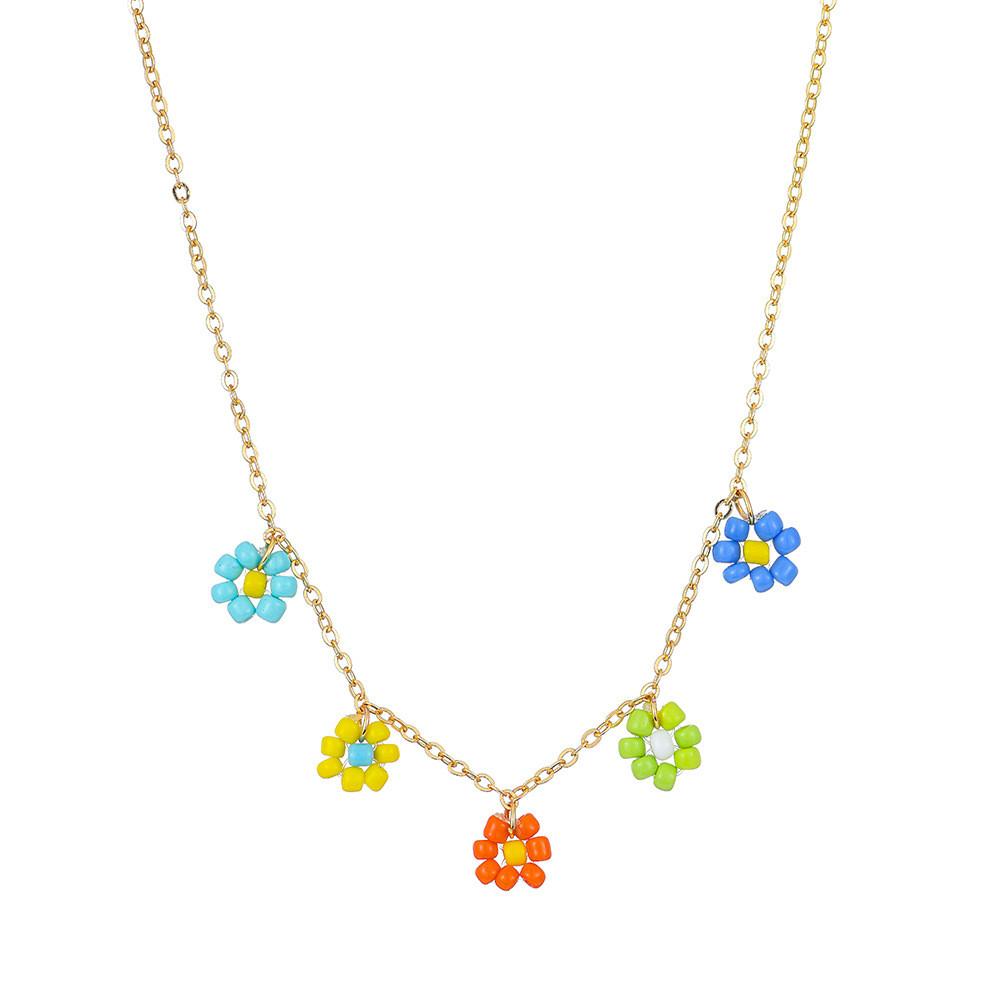 Trendy European Style Creative Floral Beaded Necklace With Unique Allure And Charm
