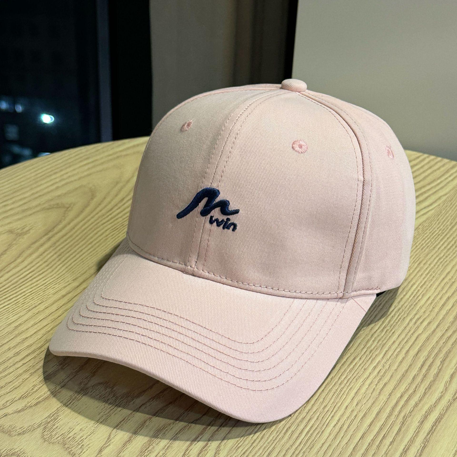 

New hard-brimmed letter-embroidered baseball cap for women, made of pure cotton, fashionable, breathable, versatile, sun-protective, trendy duckbill Adult54-60Adjustable розовый