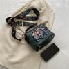 Vintage Embroidery Elephant Women's Handbags Soft PU Leather Thailand Exotic Portable Women's Messenger Bag Fashion Female Small Square Crossbody Bags