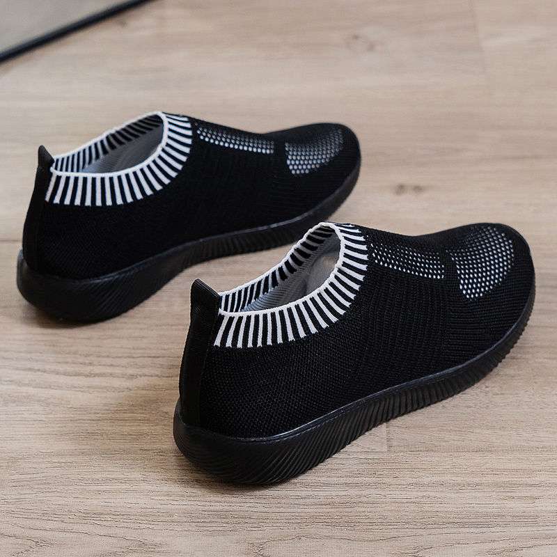 2025 New Spring and Autumn Women's Shoes Versatile and Comfortable Casual Flying Woven Deep Mesh Sports Casual Shoes Running Large Size