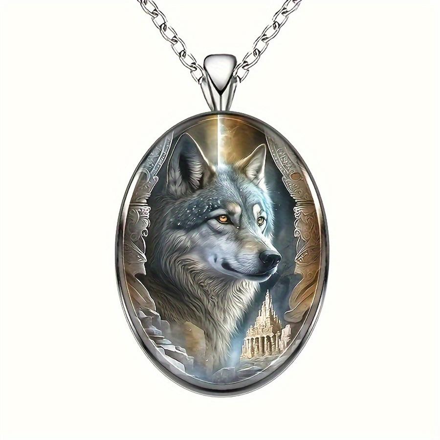 Hänge Unikt Djur Vargmönster Halsband