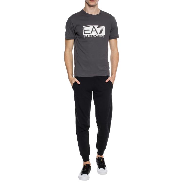 Emporio Armani EA7 Box Round Neck Short Sleeve T-Shirt Men Tops Asphalt 3GPT81-PJM9Z-1993