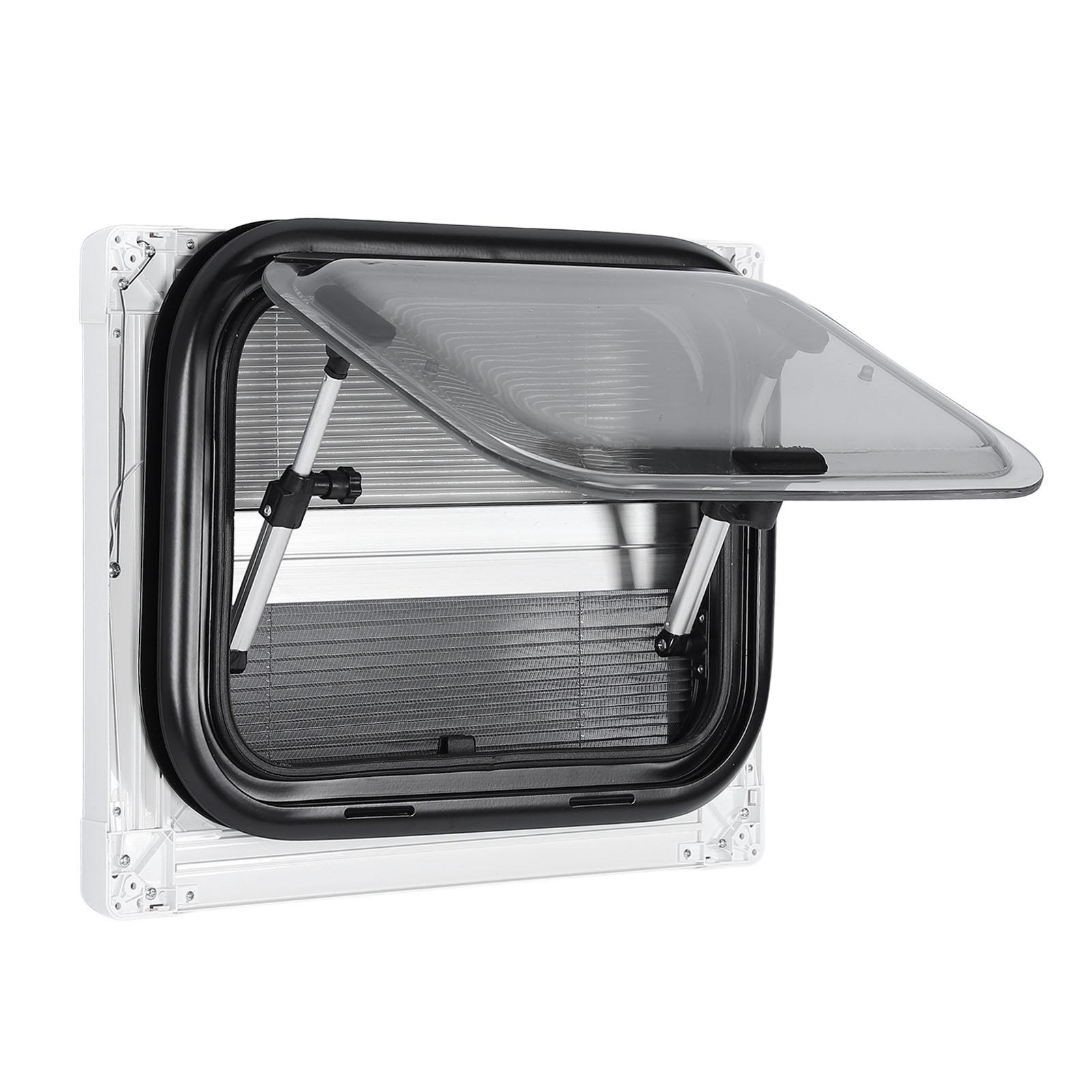 

RV Exit Window 16 X 12in Acrylic Glass Aluminum Alloy Frame 75 Deg Open Angle Push Out Window for Trailer Caravan
