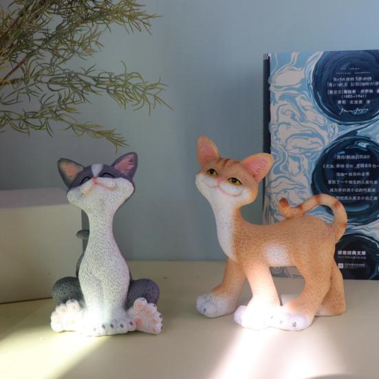 Fortune Cat Ornament Resin Material Fine Craftsmanship Cat Sculpture Wealth Symbol Decor Home Party Decoration