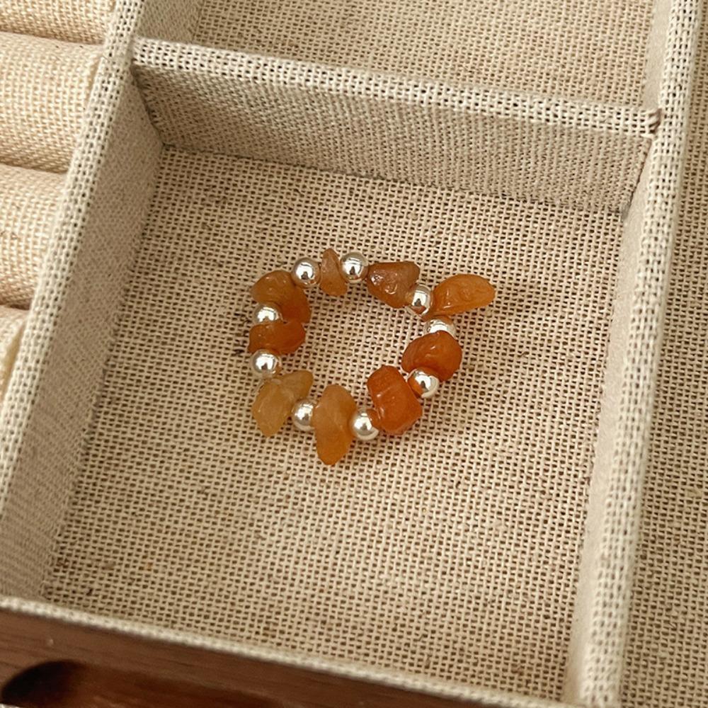 Maillard Parel kralen Ring Dames Elastisch Koord Literaire Gestapelde Wijsvinger Ring High-end Handgemaakte Ring Sieraden