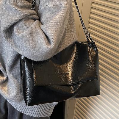 Borsa da pendolare casual di grande capacità, borsa a tracolla singola con catena popolare e borsa tote di alta gamma