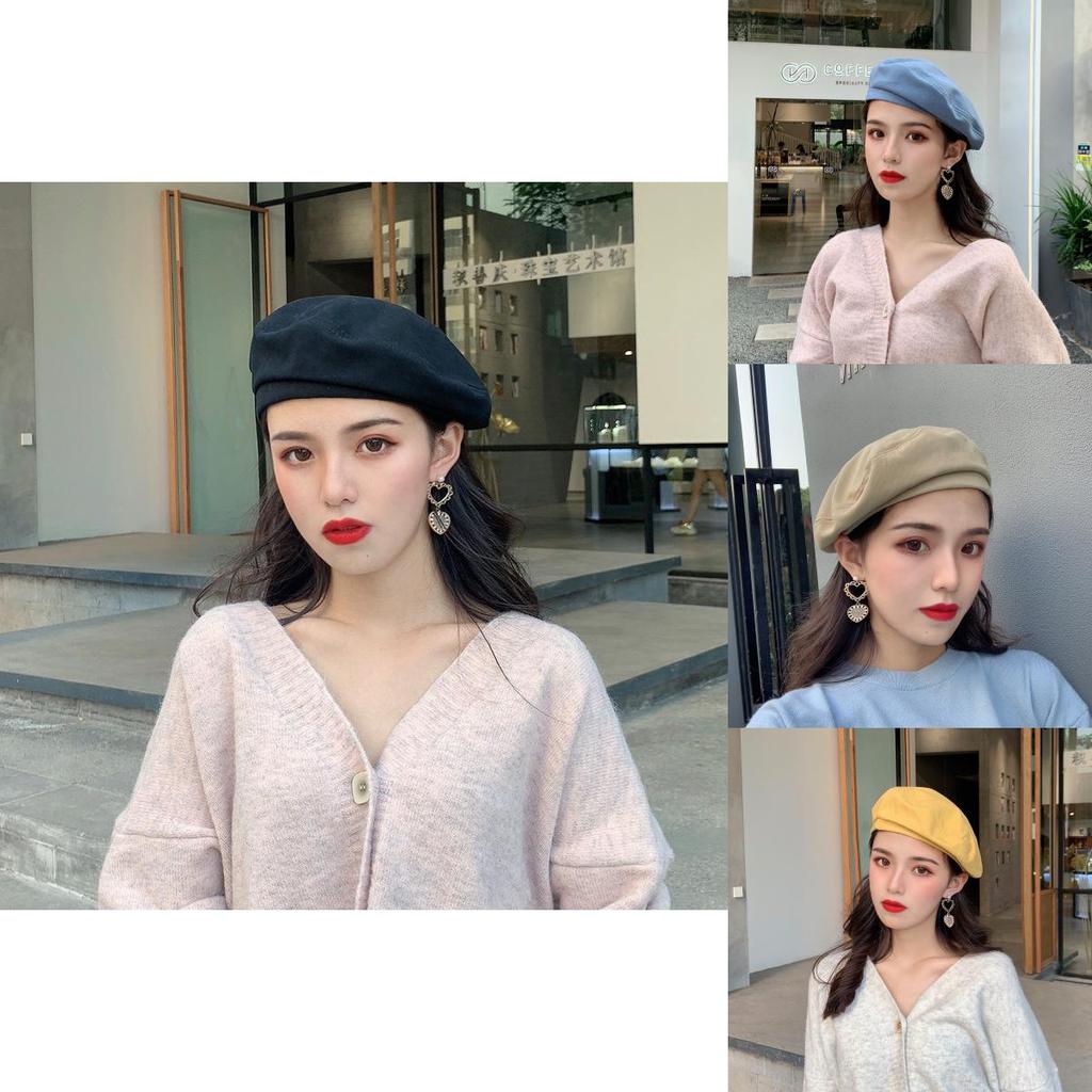 Black Retro Elegant Beret For Women Versatile Seasonal 2021 Wear