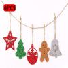 4PCS Christmas Felt Ornaments Hanging Decorations - Gingerbread Man/Christmas Tree/Star/Bell for Holiday Xmas Decoration