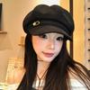 Women's Japanese Retro Octagonal Beret: Versatile, Large-Circumference Hat for a Smaller Face Look