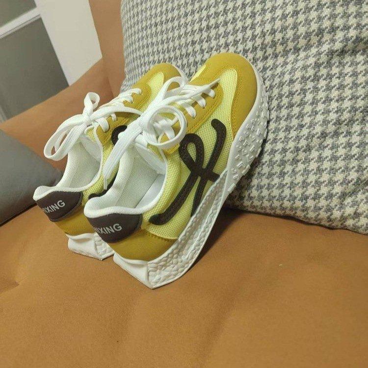 

Popular thick-soled niche dad shoes women s German training mesh shoes 2025 new summer versatile breathable casual sports shoes 40 жёлтый