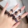 Dark Series Personality Trendy Cool Love Open Ring Irregular Inlaid Zircon Punk Retro High Sense Ring Woman