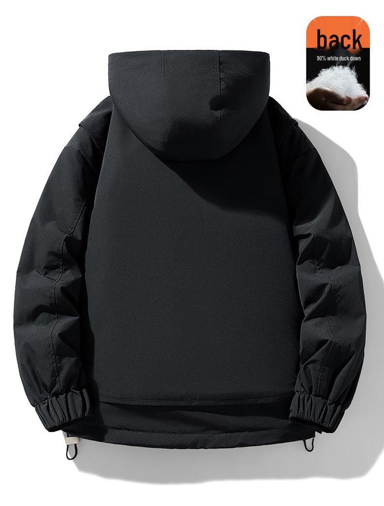 MLB & NY Collaboration Unisex Japanese Workwear White Duck Down Jacket - Warm, Cold-Proof Men's Coat.