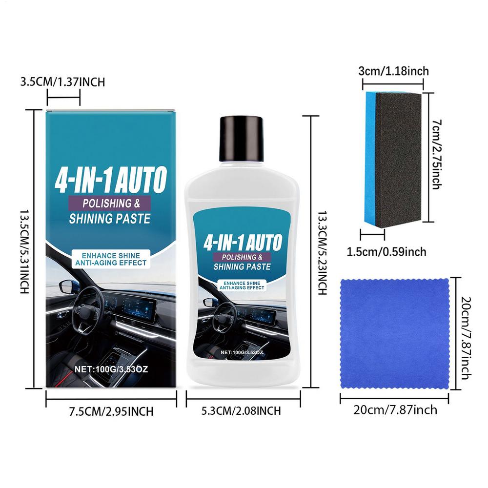 Interior Car Cleaner 100g Paste Polish Wax Car Cleaner For Seat Dashboard Detailing Auto Care Leather Trims Hard Panels