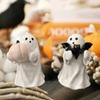 Halloween Specter Ornament Black Bat Pink Pumpkin Figures Statue Miniature Size Resin Specter Holding Pumpkin Party Accessories