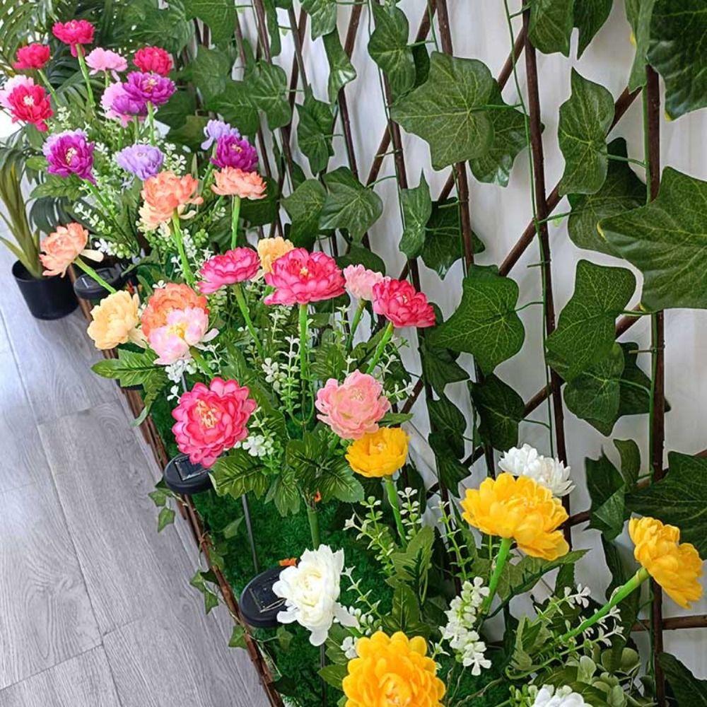 Lâmpada de Jardim 7 Cabeças Luzes de Flor Simulada para Exterior Novas Luzes LED Solares
